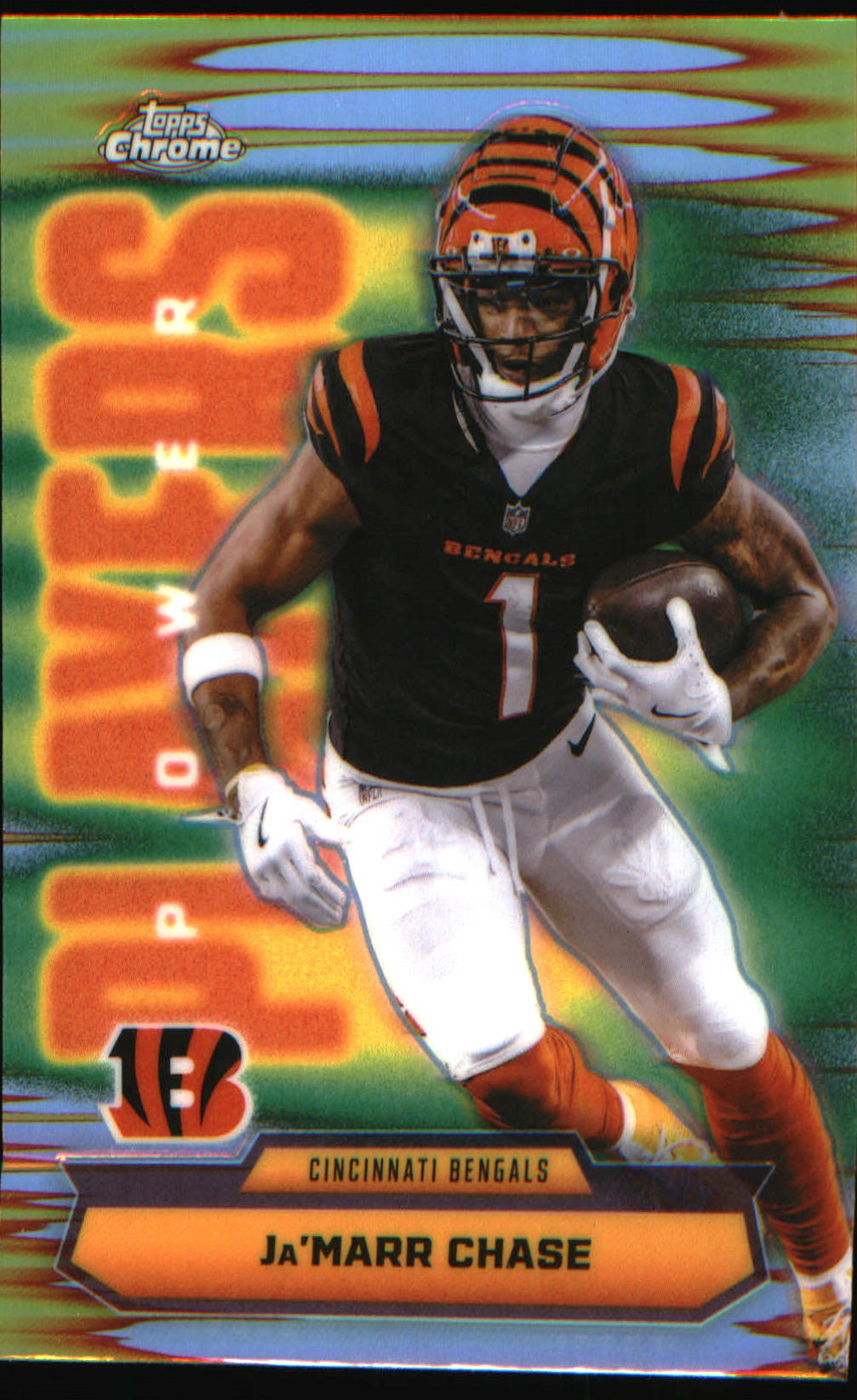 2025 Topps Chrome Power Players Refractor #PP-21 Ja'Marr Chase - Veteran Sports Cards FL