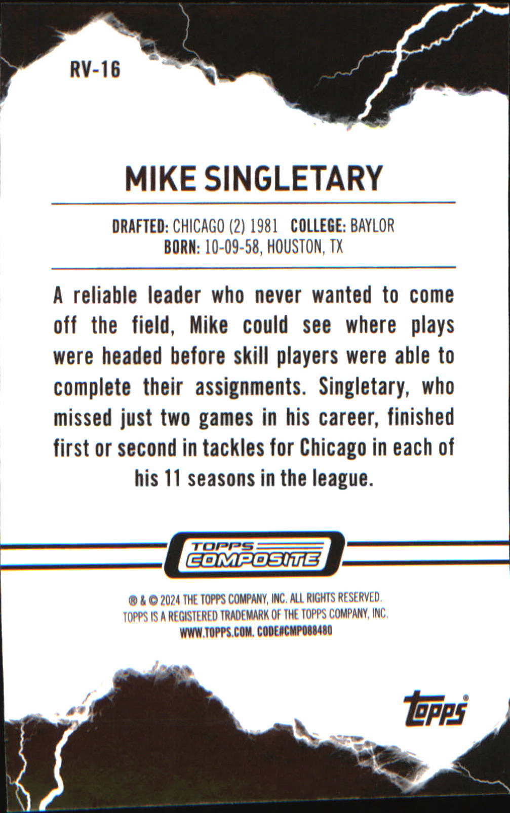 2023 Topps Composite Resurgence Voltaic #RV-16 Mike Singletary - Veteran Sports Cards FL