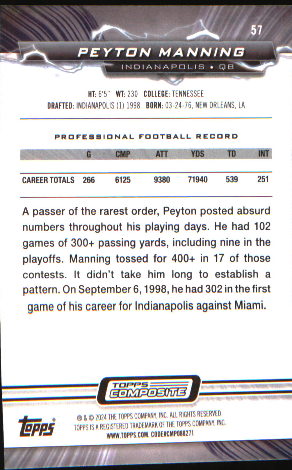 2023 Topps Composite Resurgence #57 Peyton Manning - Veteran Sports Cards FL