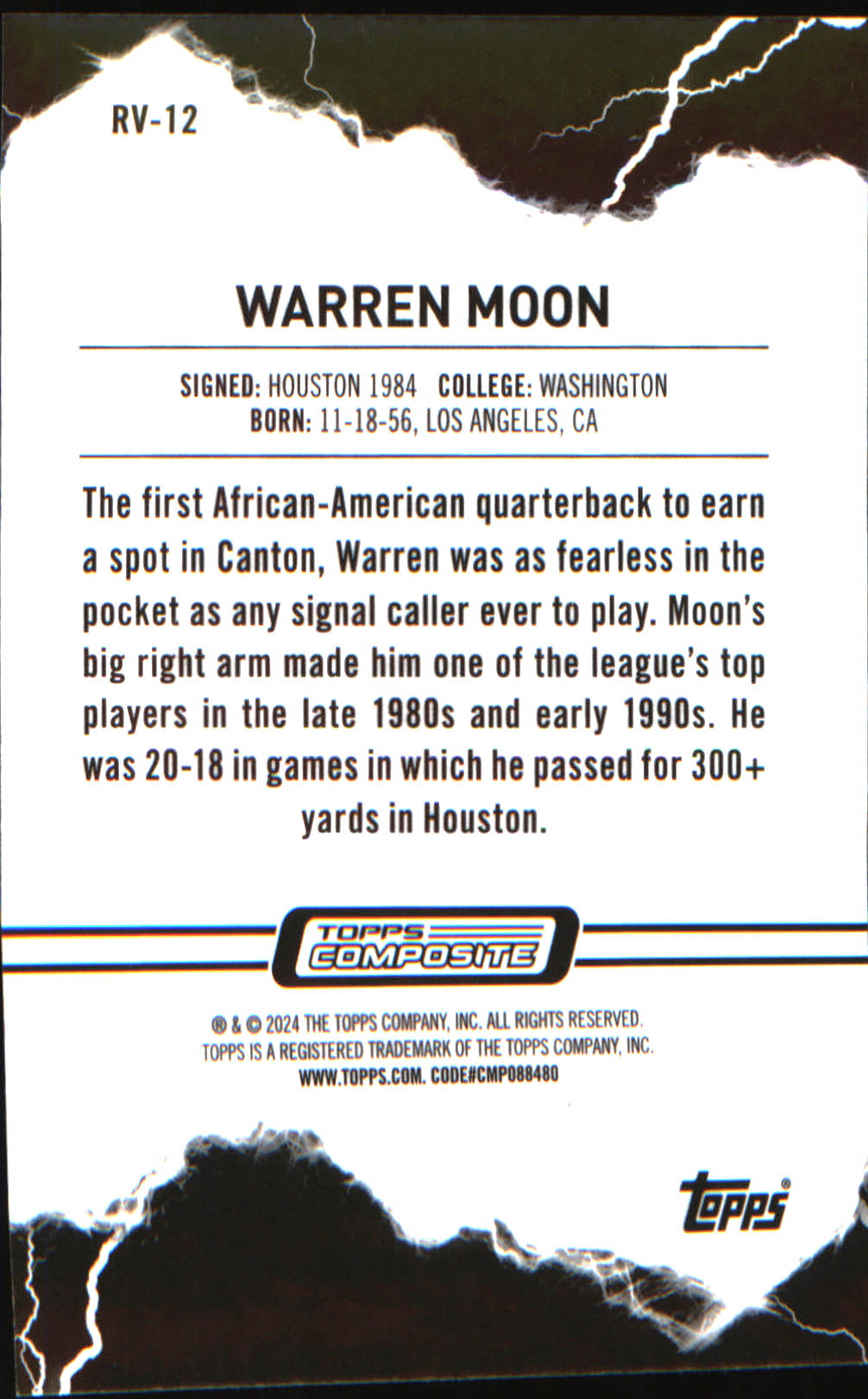 2023 Topps Composite Resurgence Voltaic #RV-12 Warren Moon - Veteran Sports Cards FL