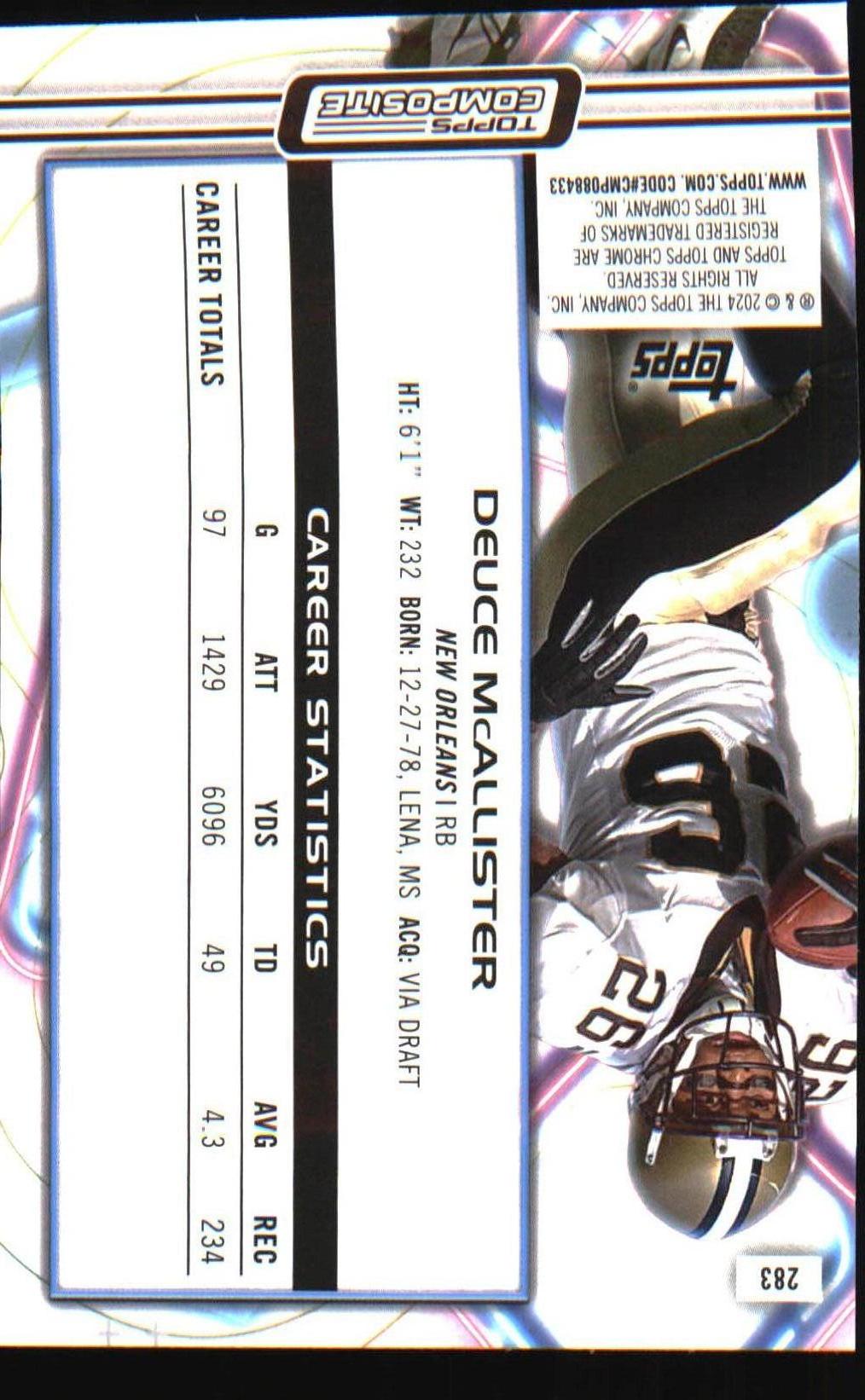 football, 2020s 2023 Topps Composite #283 Deuce McAllister