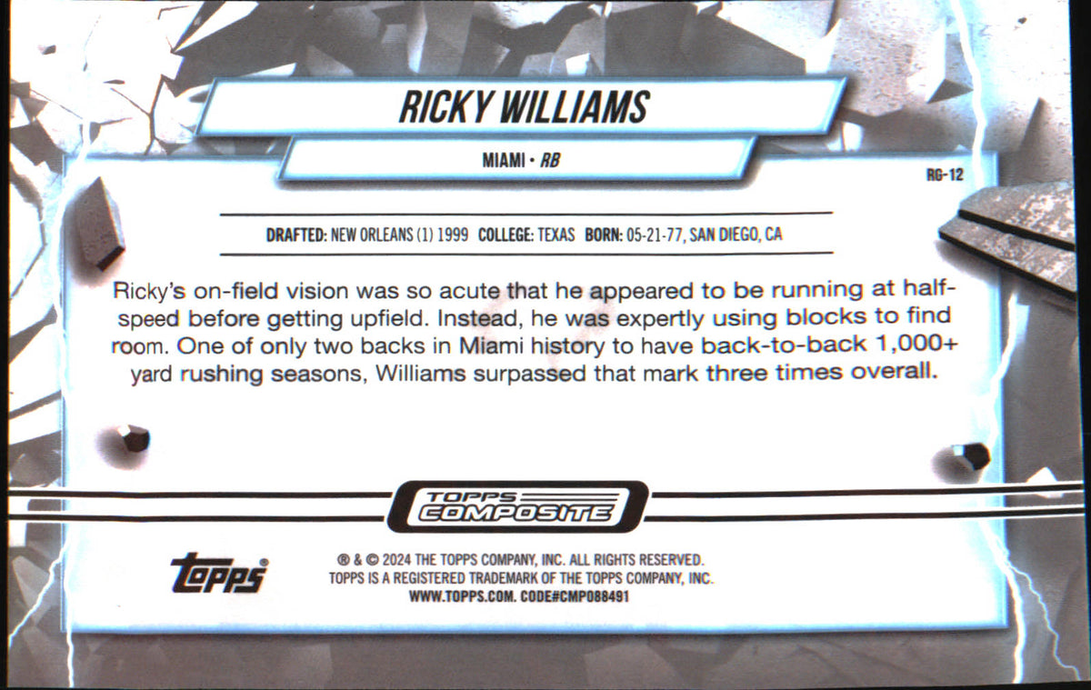 2023 Topps Composite Resurgence Grounded Refractor #RG-12 Ricky Williams - Veteran Sports Cards FL