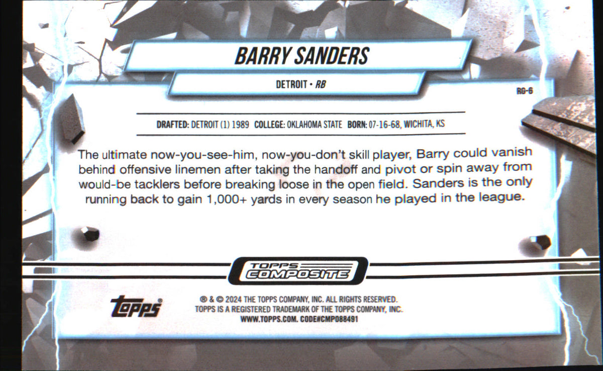 2023 Topps Composite Resurgence Grounded #RG-6 Barry Sanders