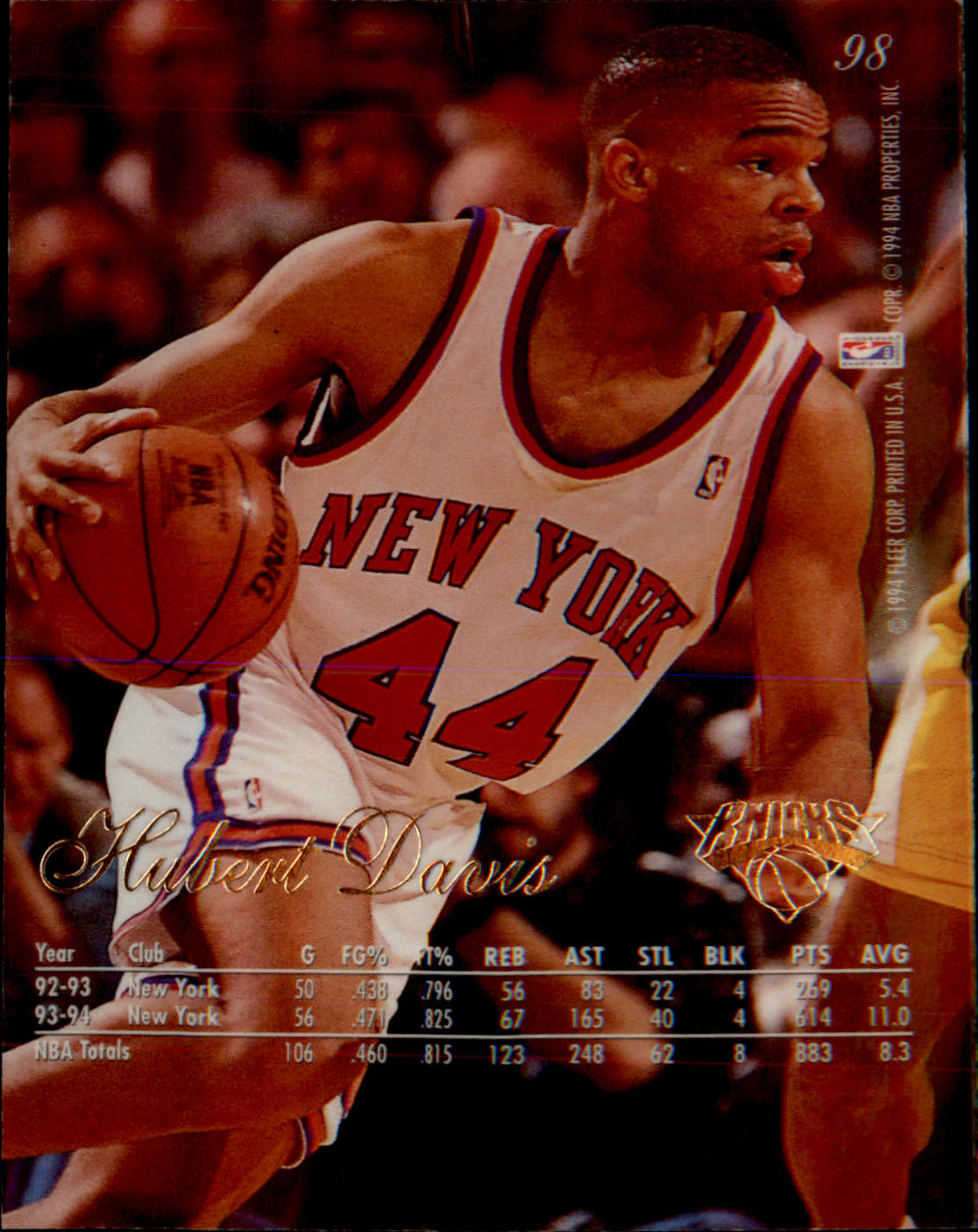 1994-95 Flair #98 Hubert Davis - Veteran Sports Cards FL