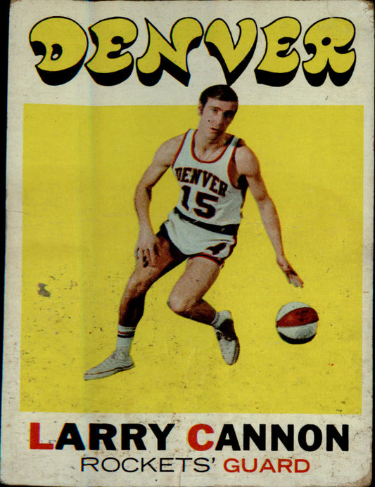 1971-72 Topps #196 Larry Cannon Rookie Rookie - Veteran Sports Cards FL