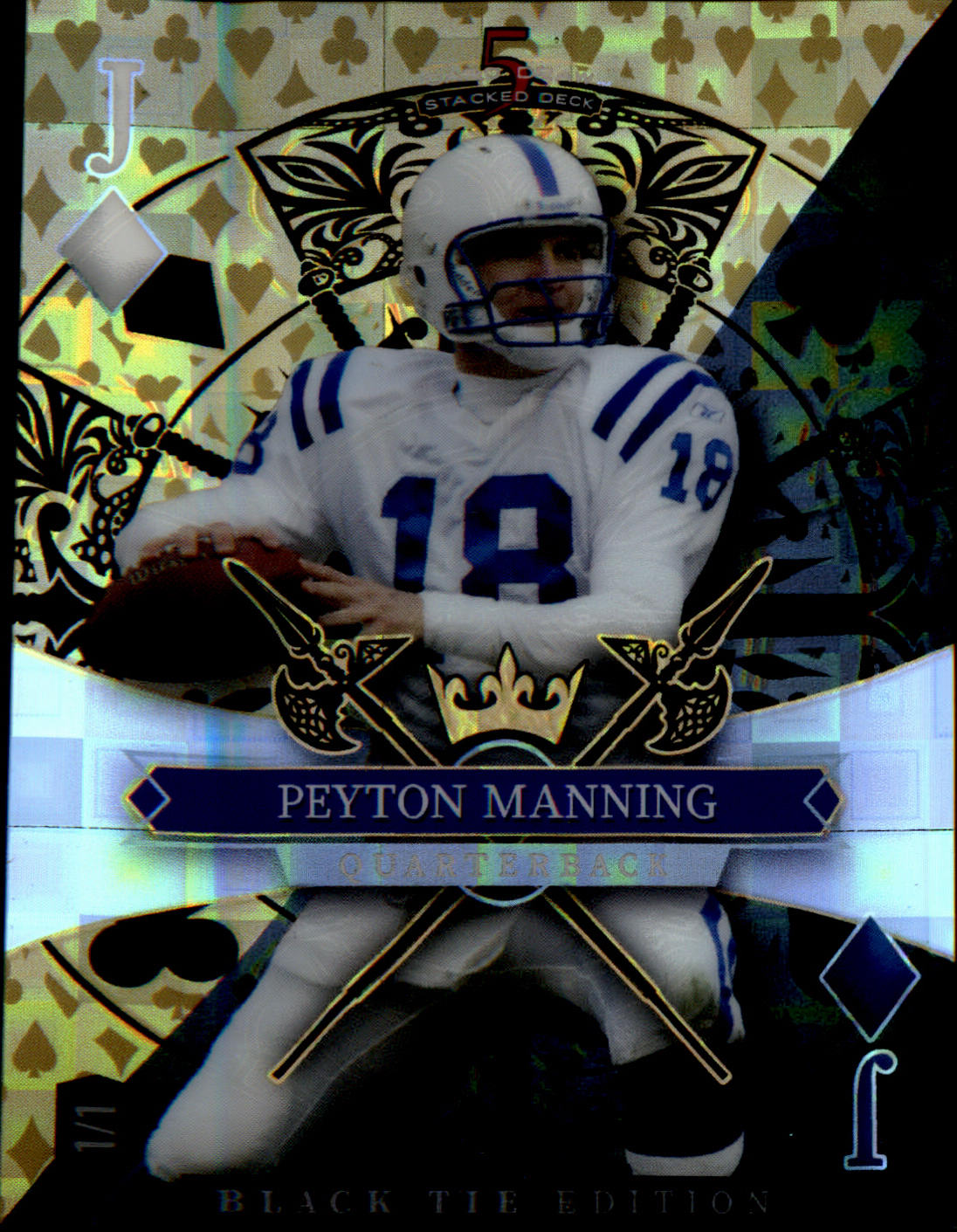 2026 Wild Card 5 Card Draw Stacked Deck Black Tie #SDJD-PMN Peyton Manning 1/1 - Veteran Sports Cards FL