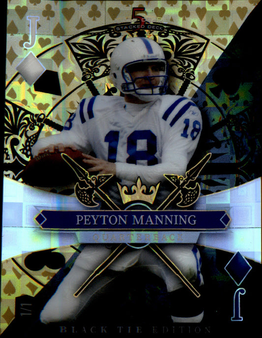 2026 Wild Card 5 Card Draw Stacked Deck Black Tie #SDJD-PMN Peyton Manning 1/1 - Veteran Sports Cards FL
