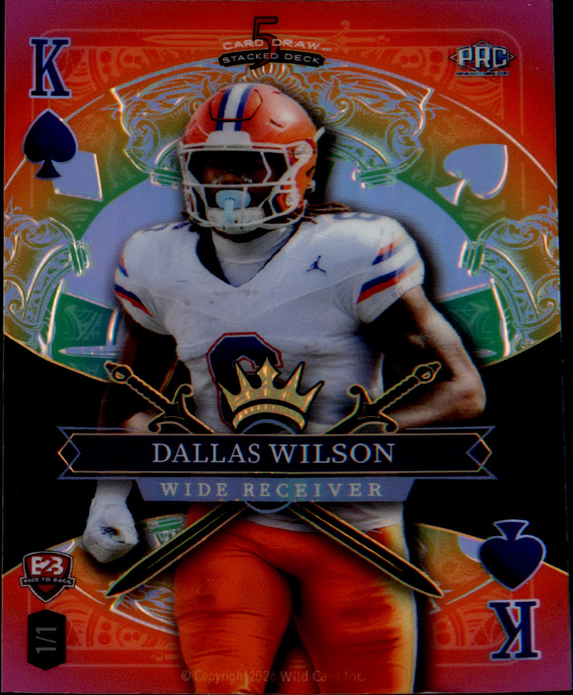 2026 Wild Card 5 Card Draw - #SDJS-DWJBNB2B Dallas Wilson / Jadan Baugh SN #1/1 - Veteran Sports Cards FL