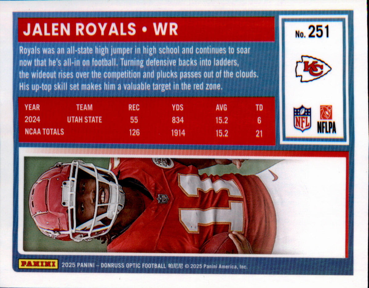 2025 Donruss Optic #251 Jalen Royals Rookie Rookie - Veteran Sports Cards FL