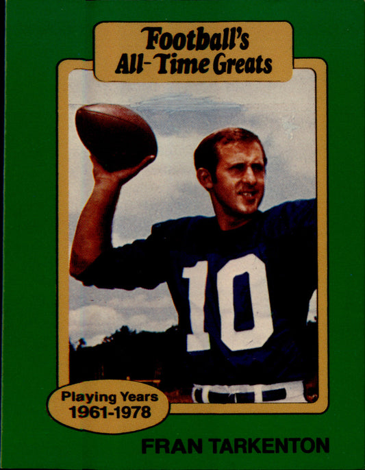 1987 Hygrade football's All-Time Greats #NNO Fran Tarkenton - Veteran Sports Cards FL