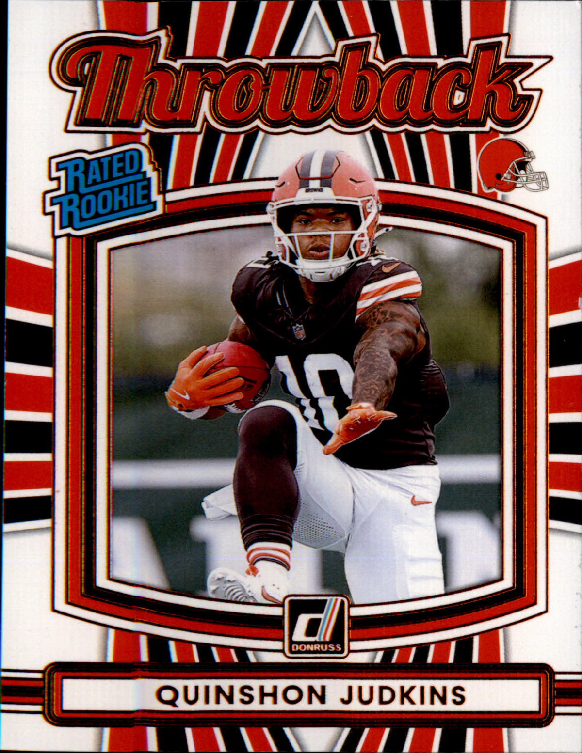 2025 Donruss Rated Rookies Throwback #26 Quinshon Judkins - Veteran Sports Cards FL