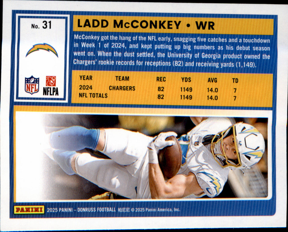 2025 Donruss #31 Ladd McConkey - Veteran Sports Cards FL