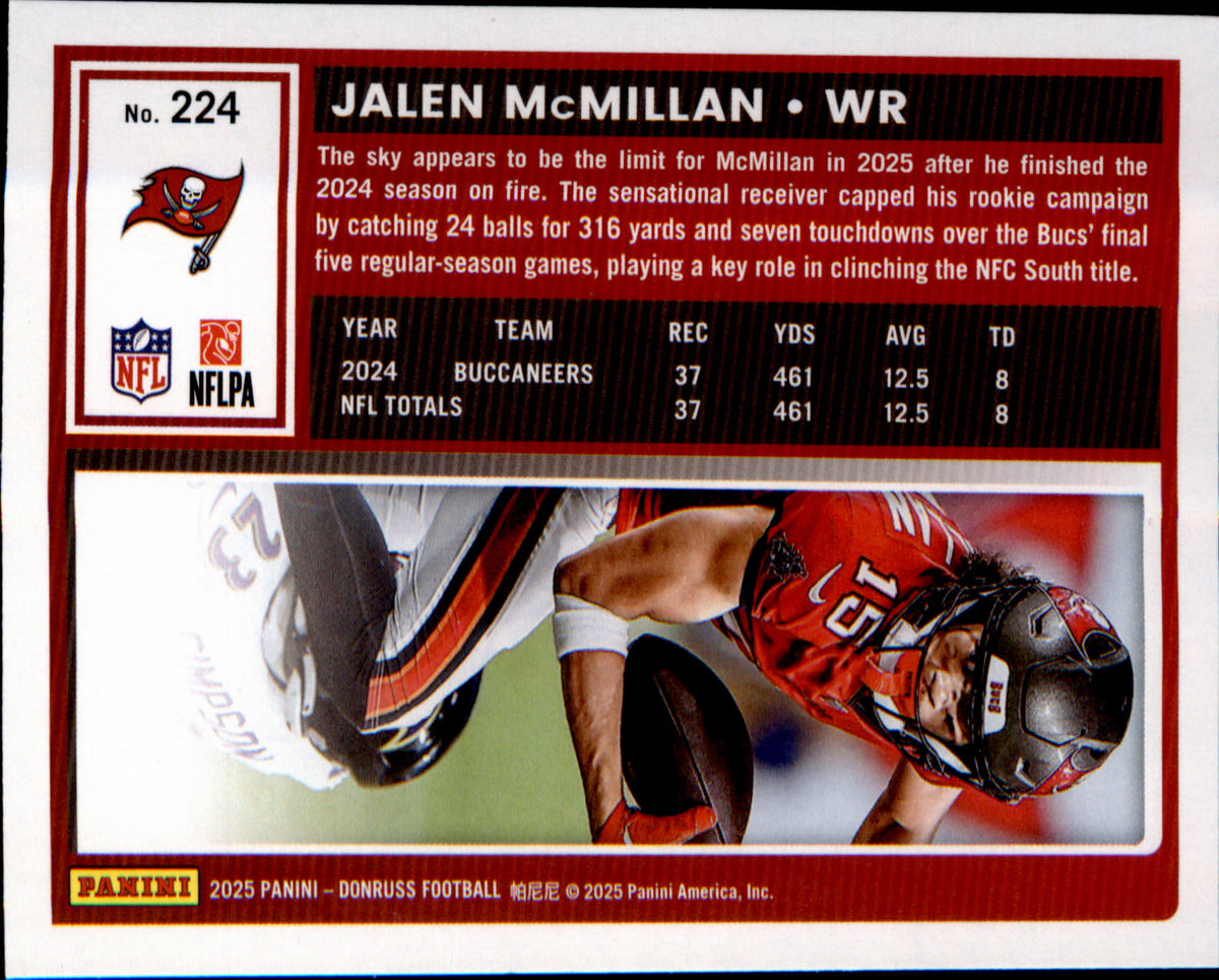 2025 Donruss Press Proofs Yellow #224 Jalen McMillan - Veteran Sports Cards FL
