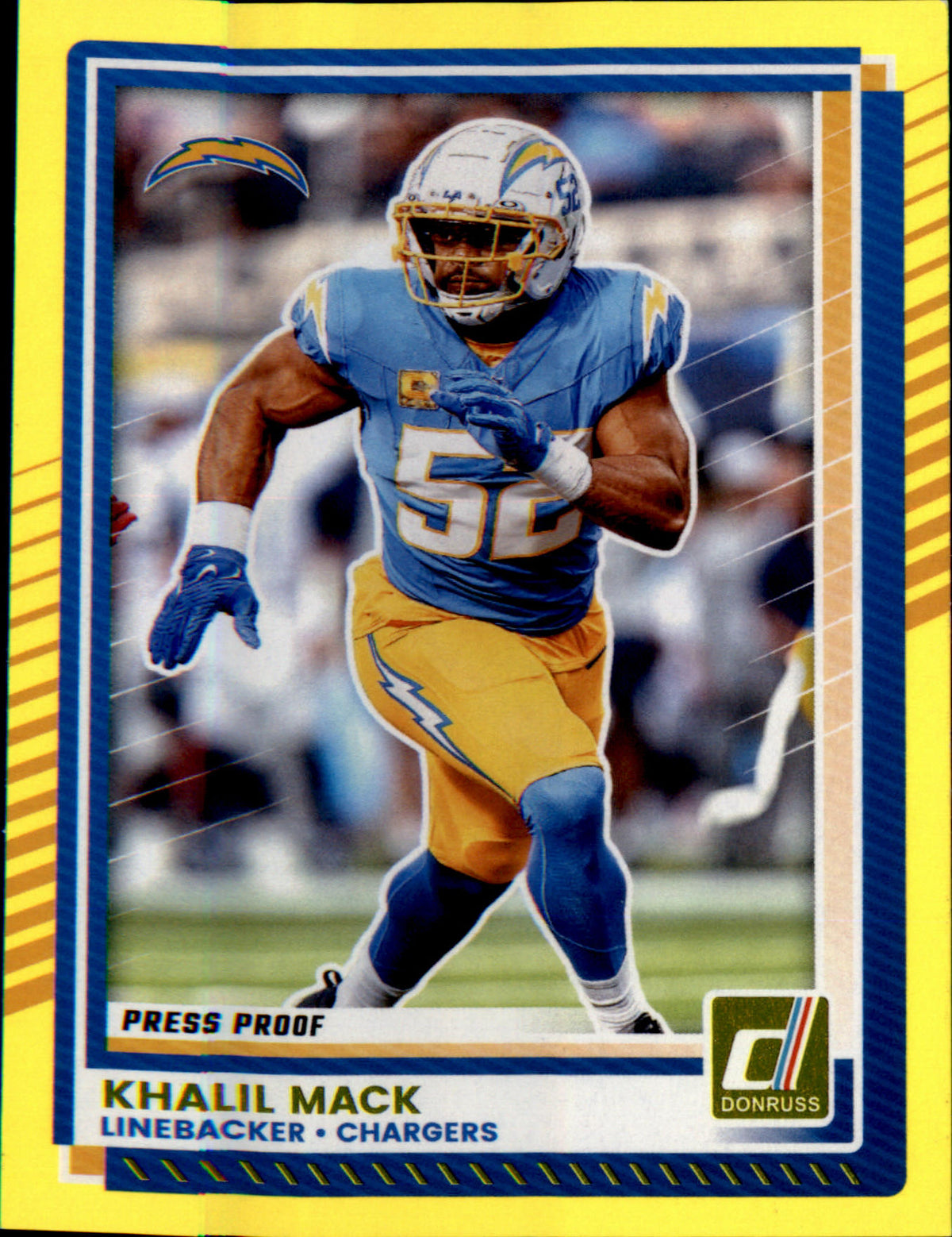 2025 Donruss Press Proofs Yellow #88 Khalil Mack - Veteran Sports Cards FL