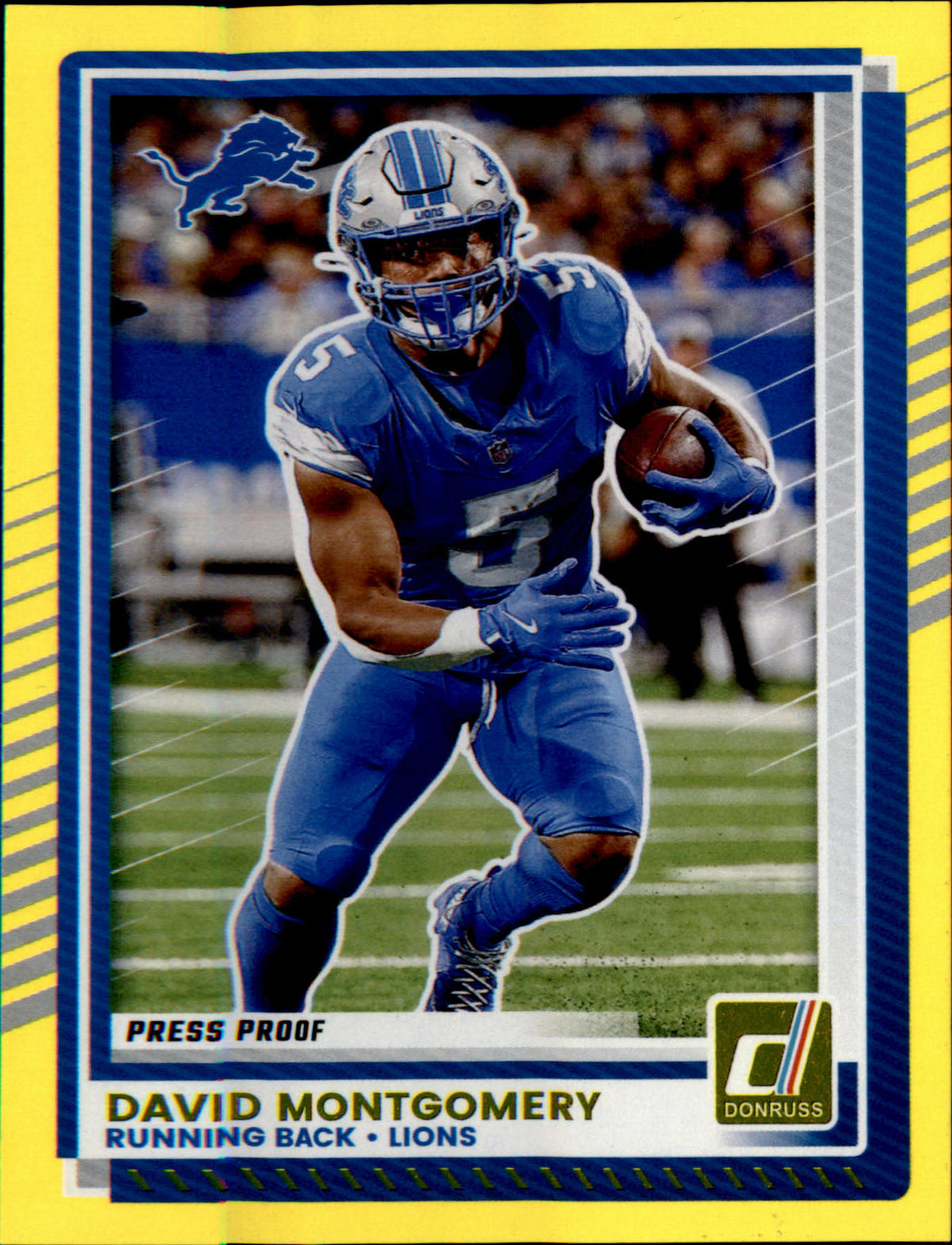 2025 Donruss Press Proofs Yellow #159 David Montgomery - Veteran Sports Cards FL