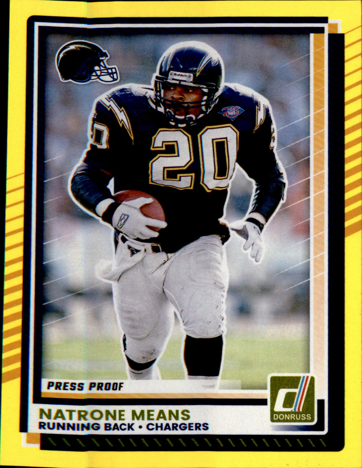 2025 Donruss Press Proofs Yellow #288 Natrone Means - Veteran Sports Cards FL