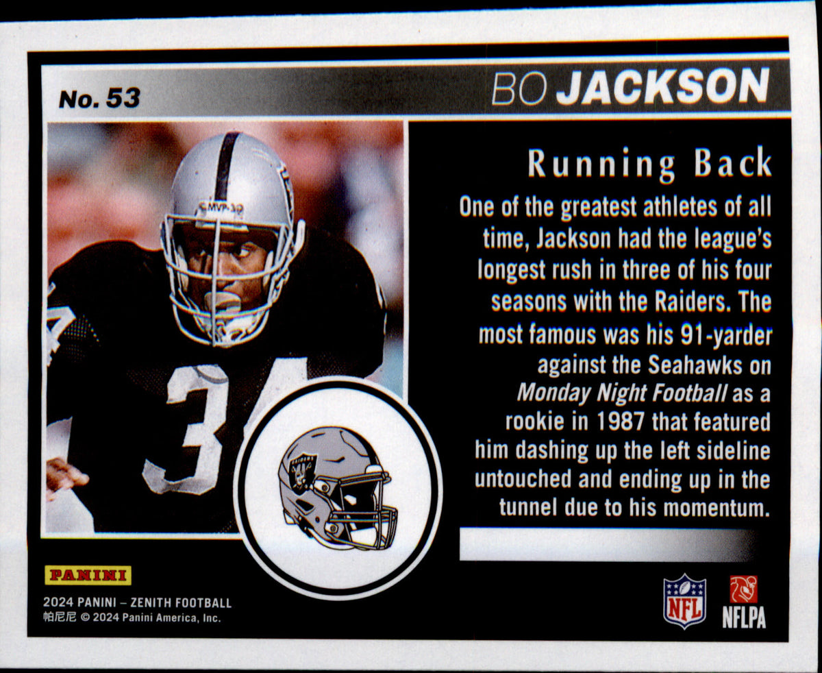 2024 Panini Zenith Retail #53 Bo Jackson - Veteran Sports Cards FL