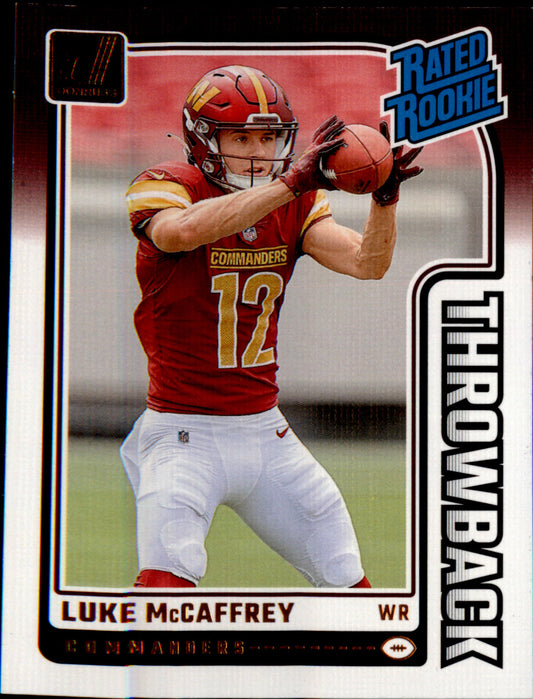 2024 Donruss Rated Rookies Throwback #16 Luke McCaffrey - Veteran Sports Cards FL