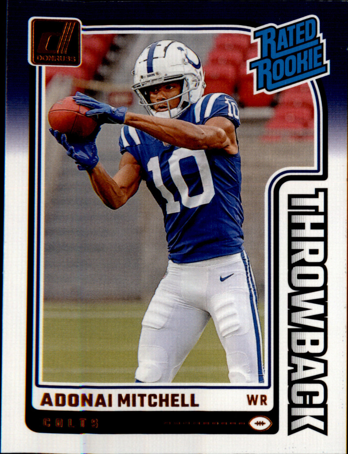 2024 Donruss Rated Rookies Throwback #13 Adonai Mitchell - Veteran Sports Cards FL