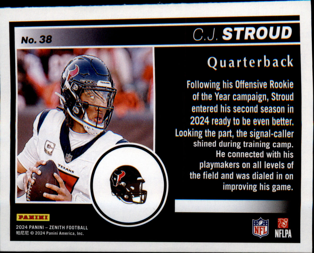 2024 Panini Zenith #38 C.J. Stroud - Veteran Sports Cards FL