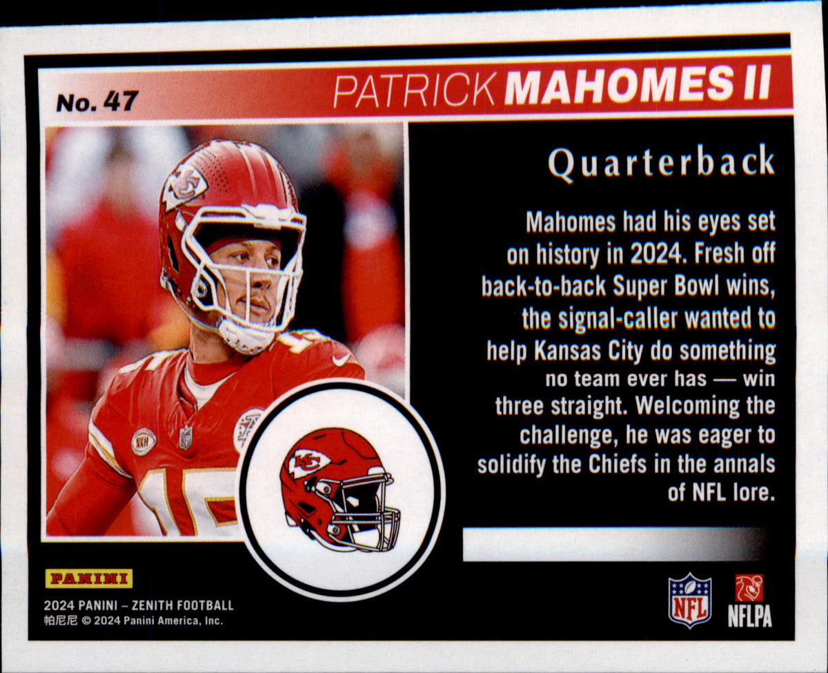 2024 Panini Zenith #47 Patrick Mahomes II - Veteran Sports Cards FL