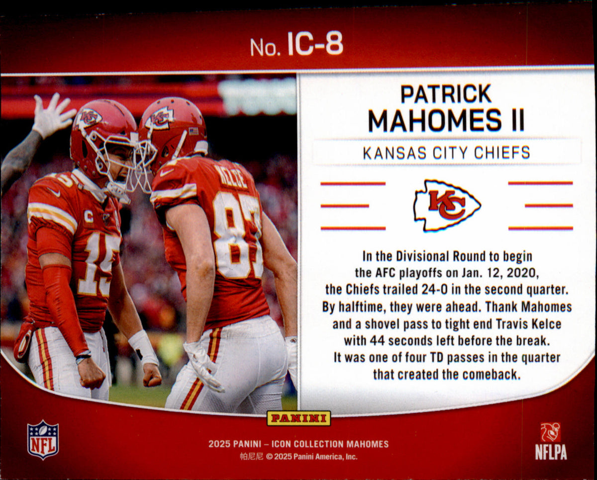 2025 Panini Authentically Mahomes Icon Highlights #IC-8 Patrick Mahomes II - Veteran Sports Cards FL