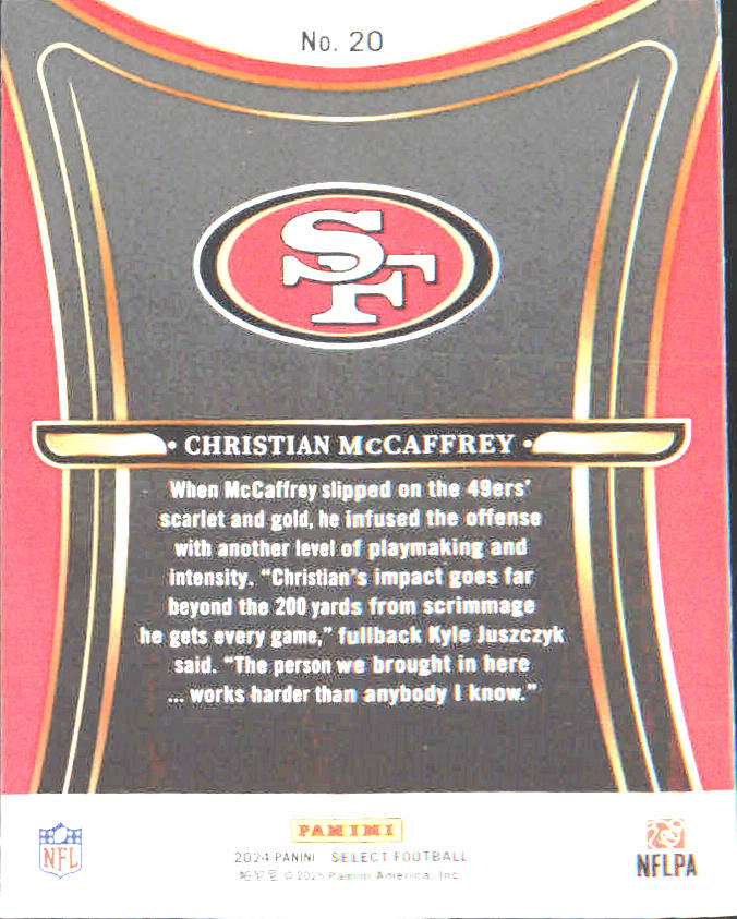 2024 Panini Select Phenomenon Prizm #20 Christian McCaffrey - Veteran Sports Cards FL