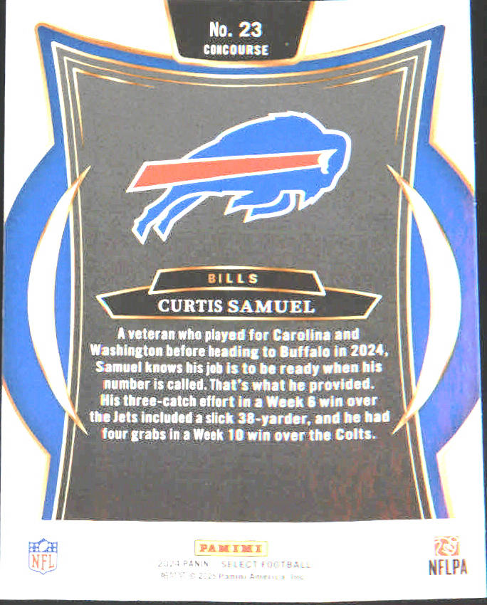 2024 Panini Select #23 Curtis Samuel - Veteran Sports Cards FL