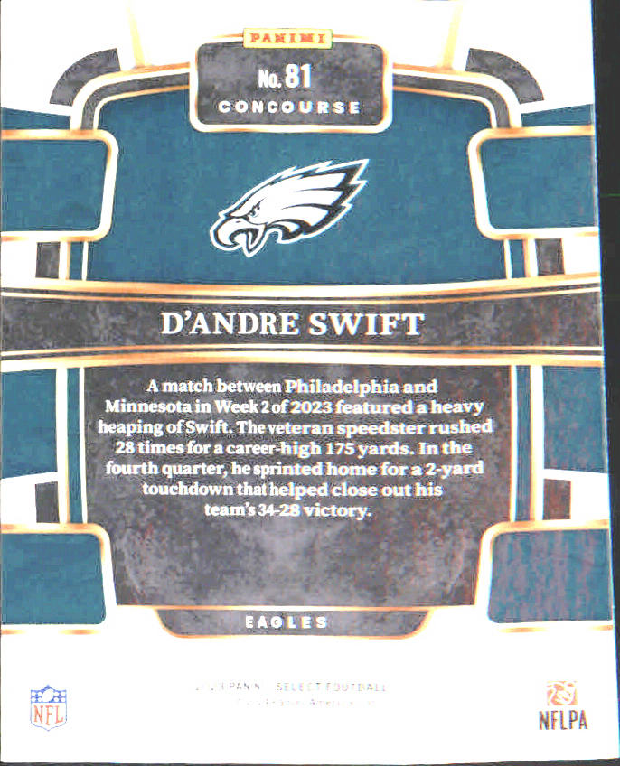 2023 Panini Select Silver Prizms #81 D'Andre Swift - Veteran Sports Cards FL