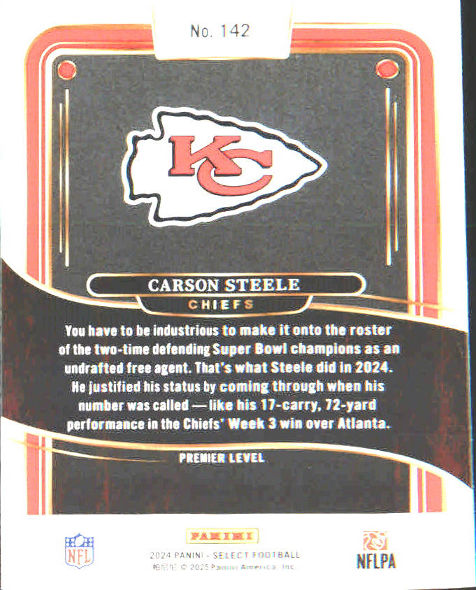 2024 Panini Select #142 Carson Steele Rookie Rookie - Veteran Sports Cards FL