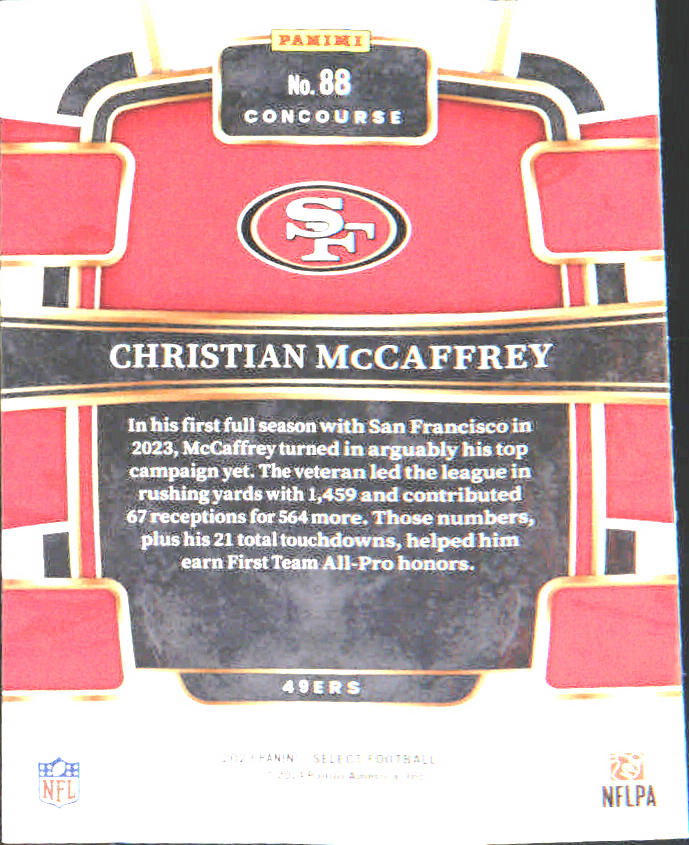 2023 Panini Select #88 Christian McCaffrey - Veteran Sports Cards FL