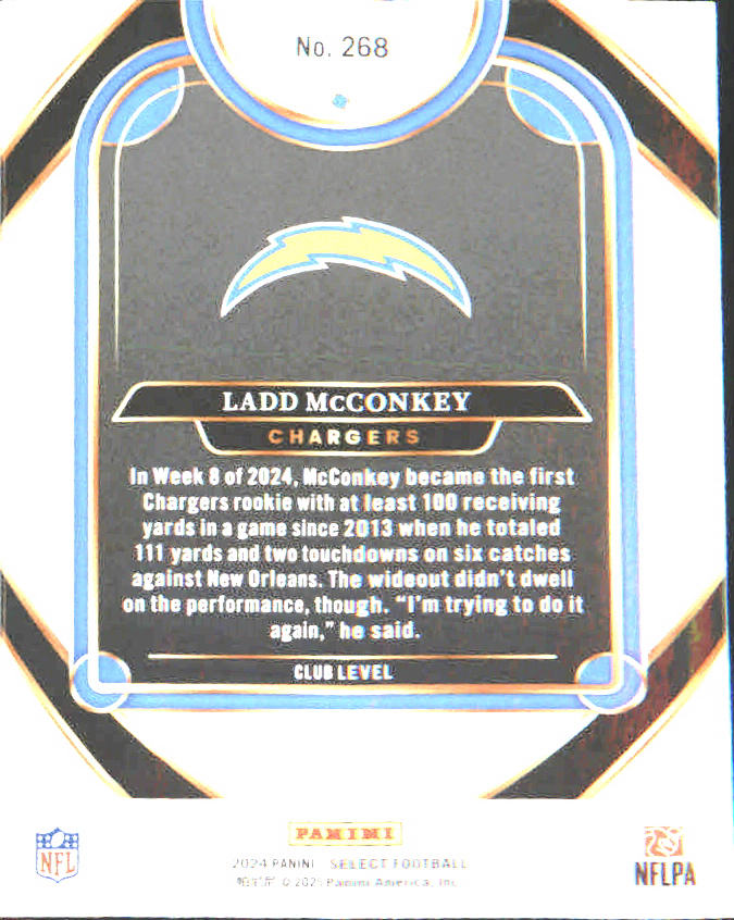 2024 Panini Select #268 Ladd McConkey Rookie Rookie - Veteran Sports Cards FL
