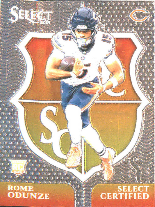 2024 Panini Select Select Certified Rookies #10 Rome Odunze - Veteran Sports Cards FL