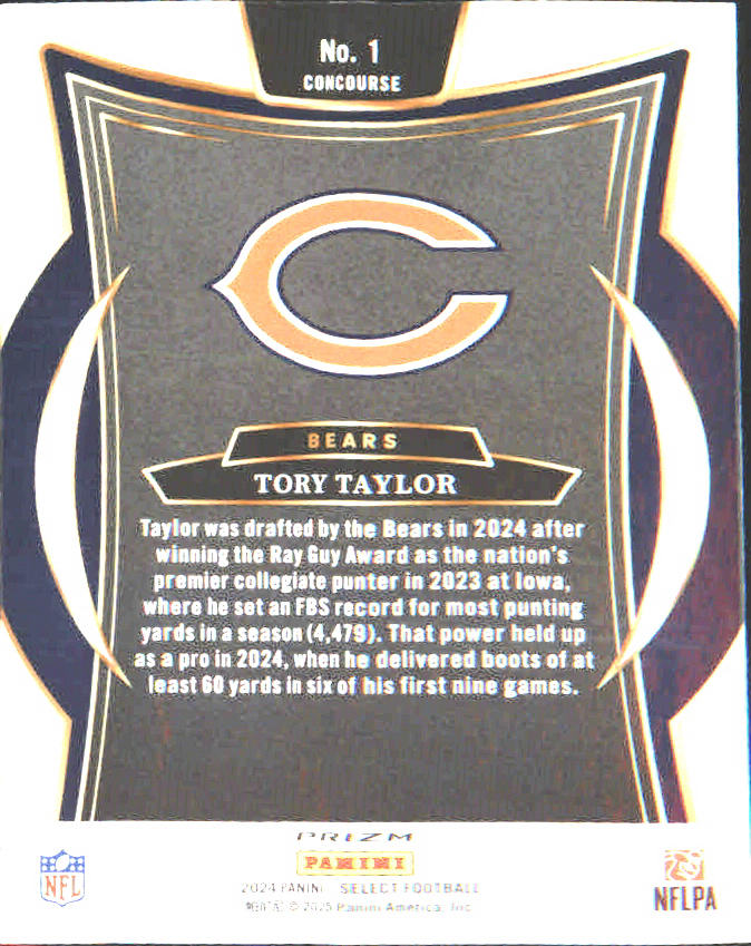 2024 Panini Select Red & Yellow Prizm Shock #1 Tory Taylor Rookie Rookie - Veteran Sports Cards FL