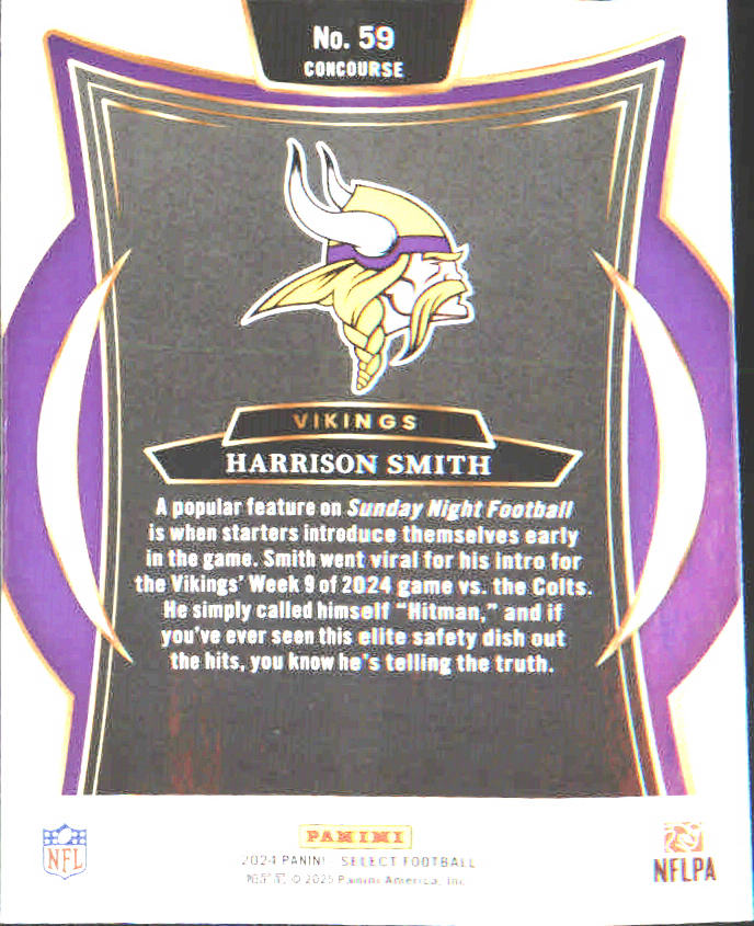 2024 Panini Select #59 Harrison Smith - Veteran Sports Cards FL