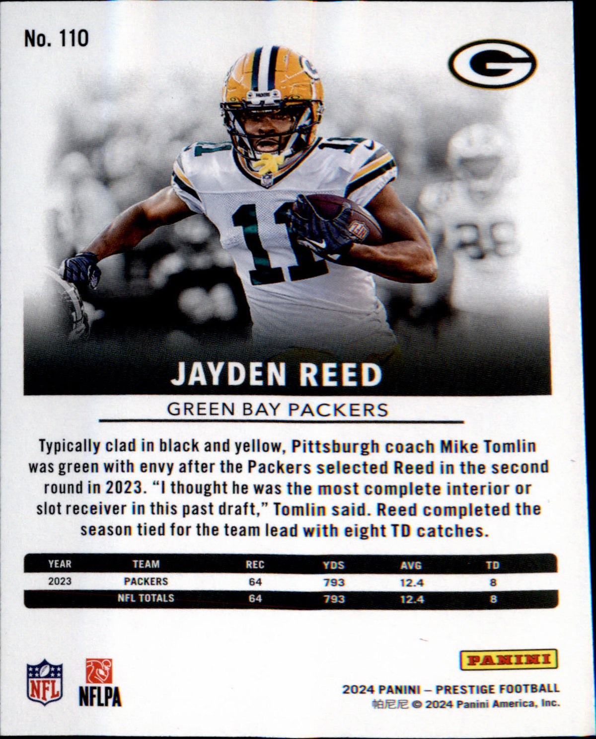2024 Panini Prestige #110 Jayden Reed - Veteran Sports Cards FL