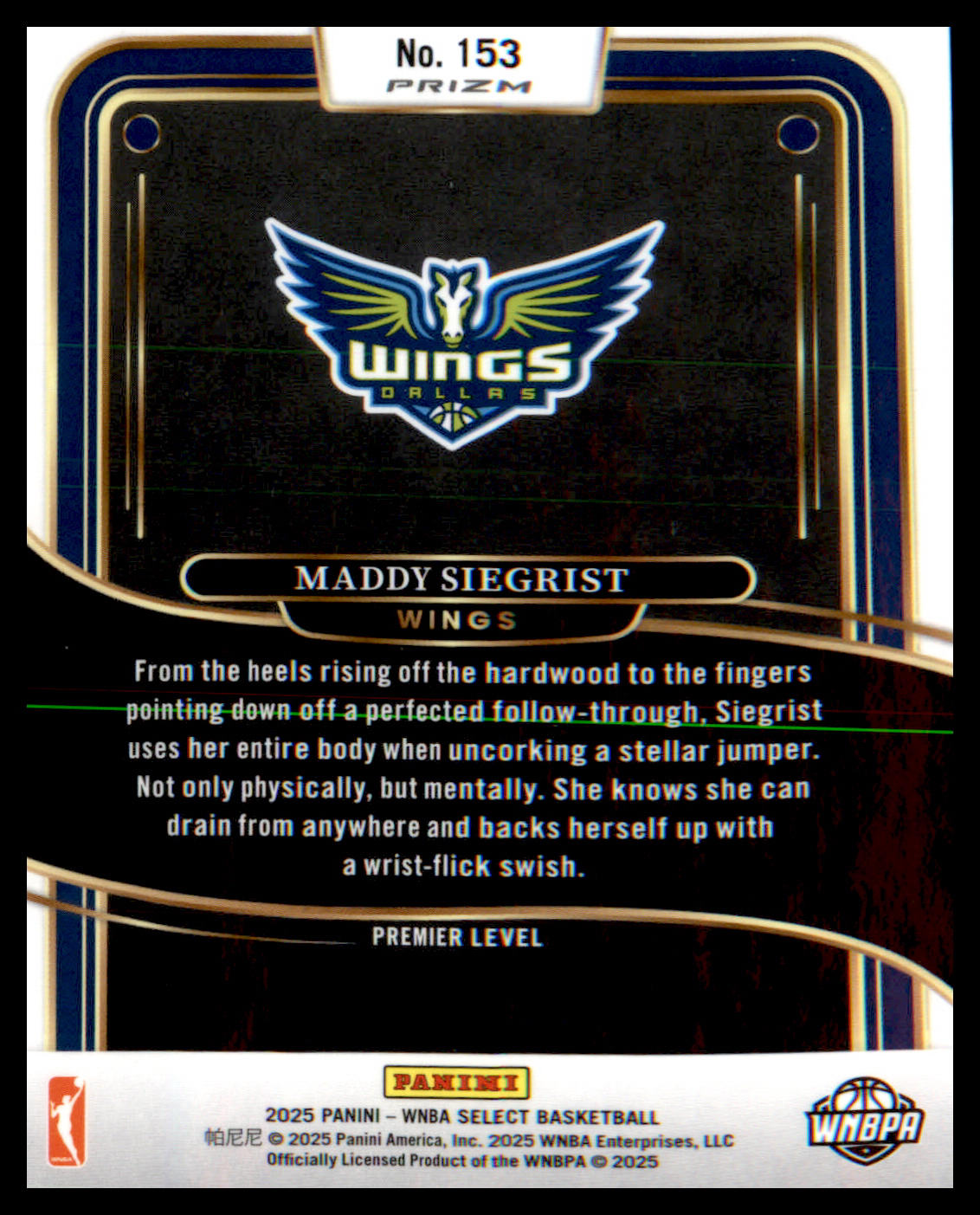 2025 Panini Select WNBA Pink Flash Prizms #153 Maddy Siegrist - Veteran Sports Cards FL