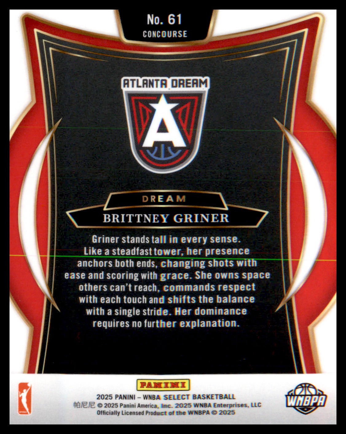 2025 Panini Select WNBA #61 Brittney Griner