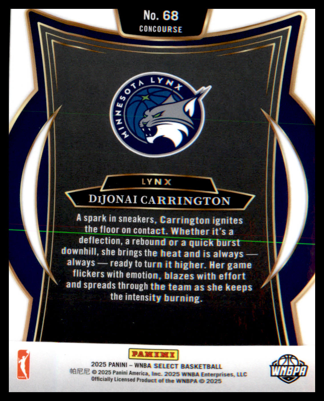 2025 Panini Select WNBA #68 DiJonai Carrington - Veteran Sports Cards FL