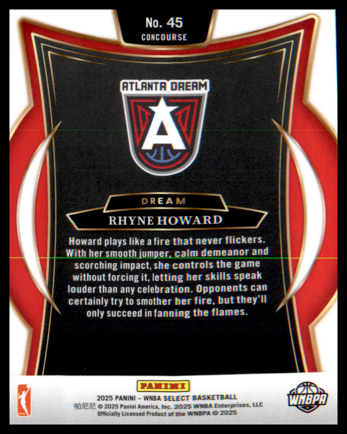 2025 Panini Select WNBA #45 Rhyne Howard - Veteran Sports Cards FL