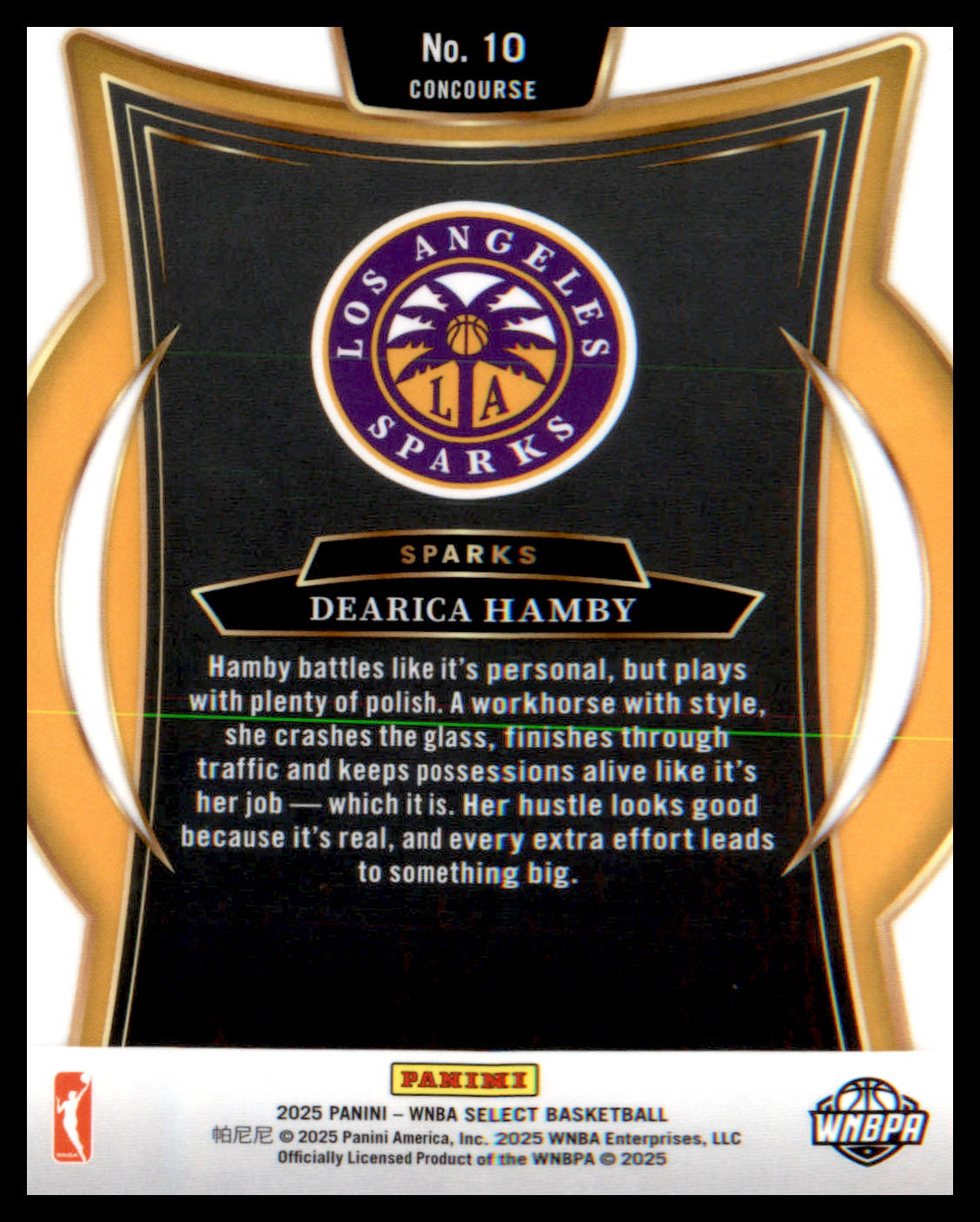 2025 Panini Select WNBA #10 Dearica Hamby - Veteran Sports Cards FL