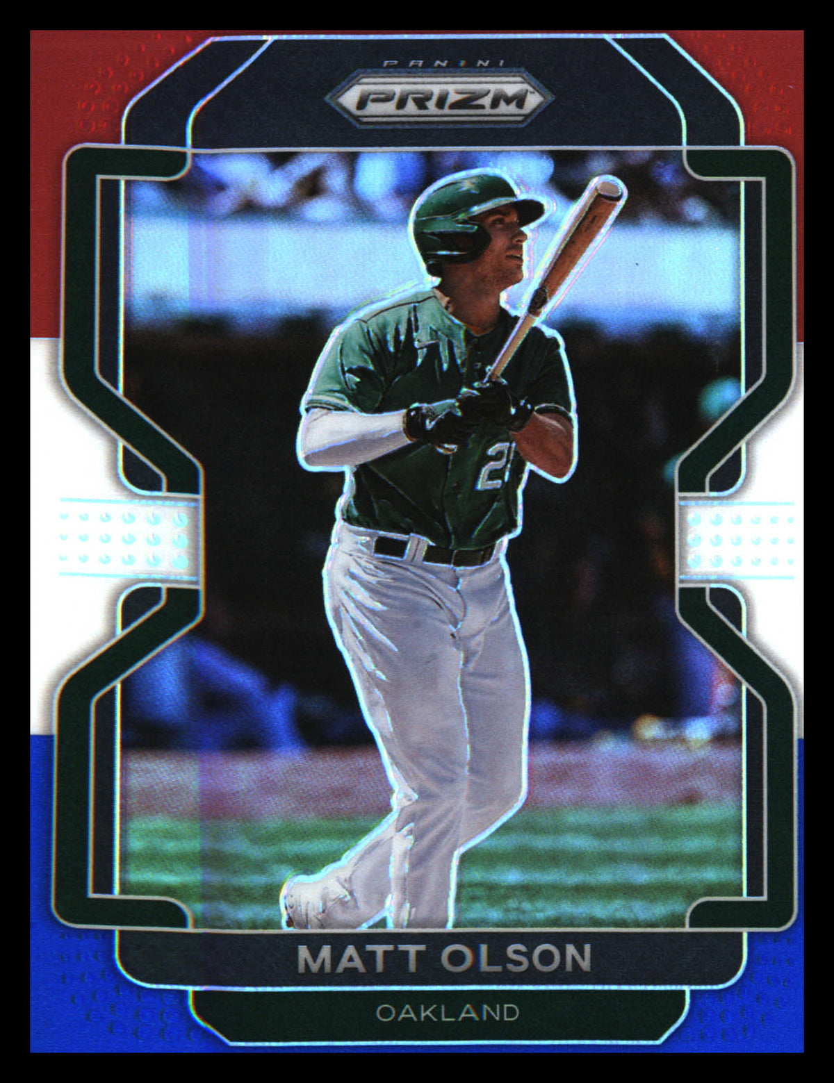 2022 Panini Prizm Red/White/Blue Prizm #148 Matt Olson - Veteran Sports Cards FL