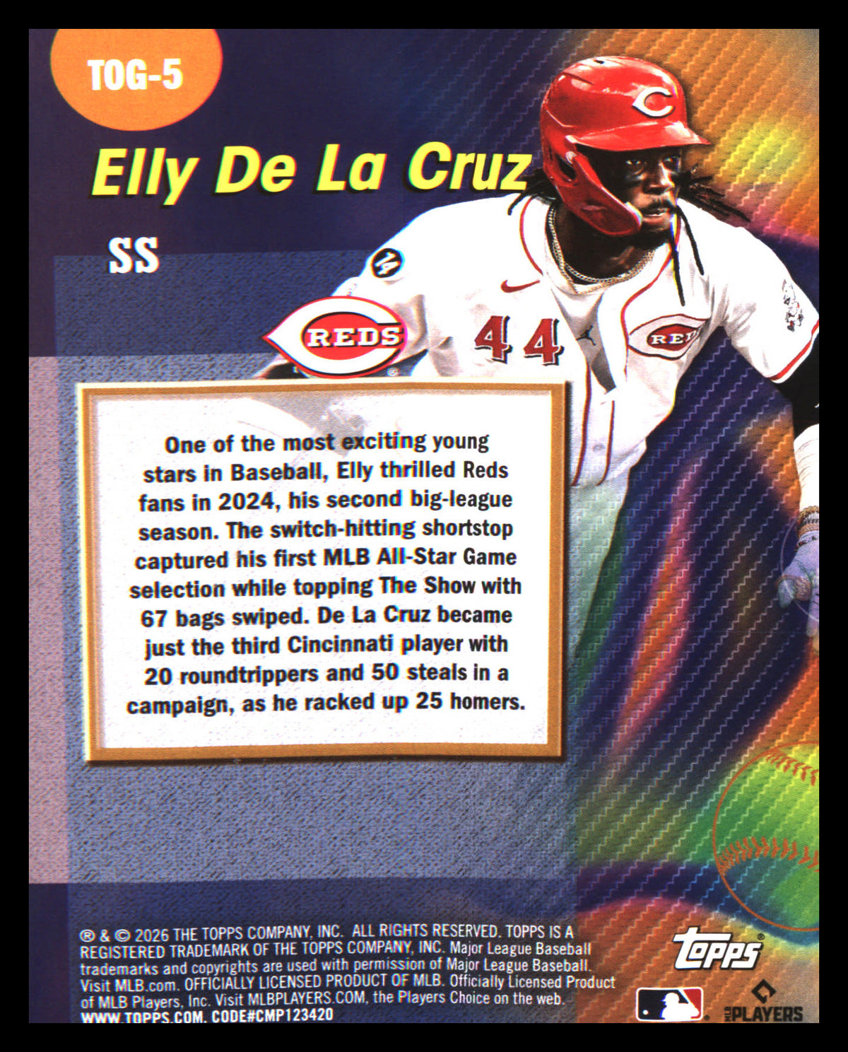 2026 Topps Titans of the Game #TOG-5 Elly De La Cruz - Veteran Sports Cards FL