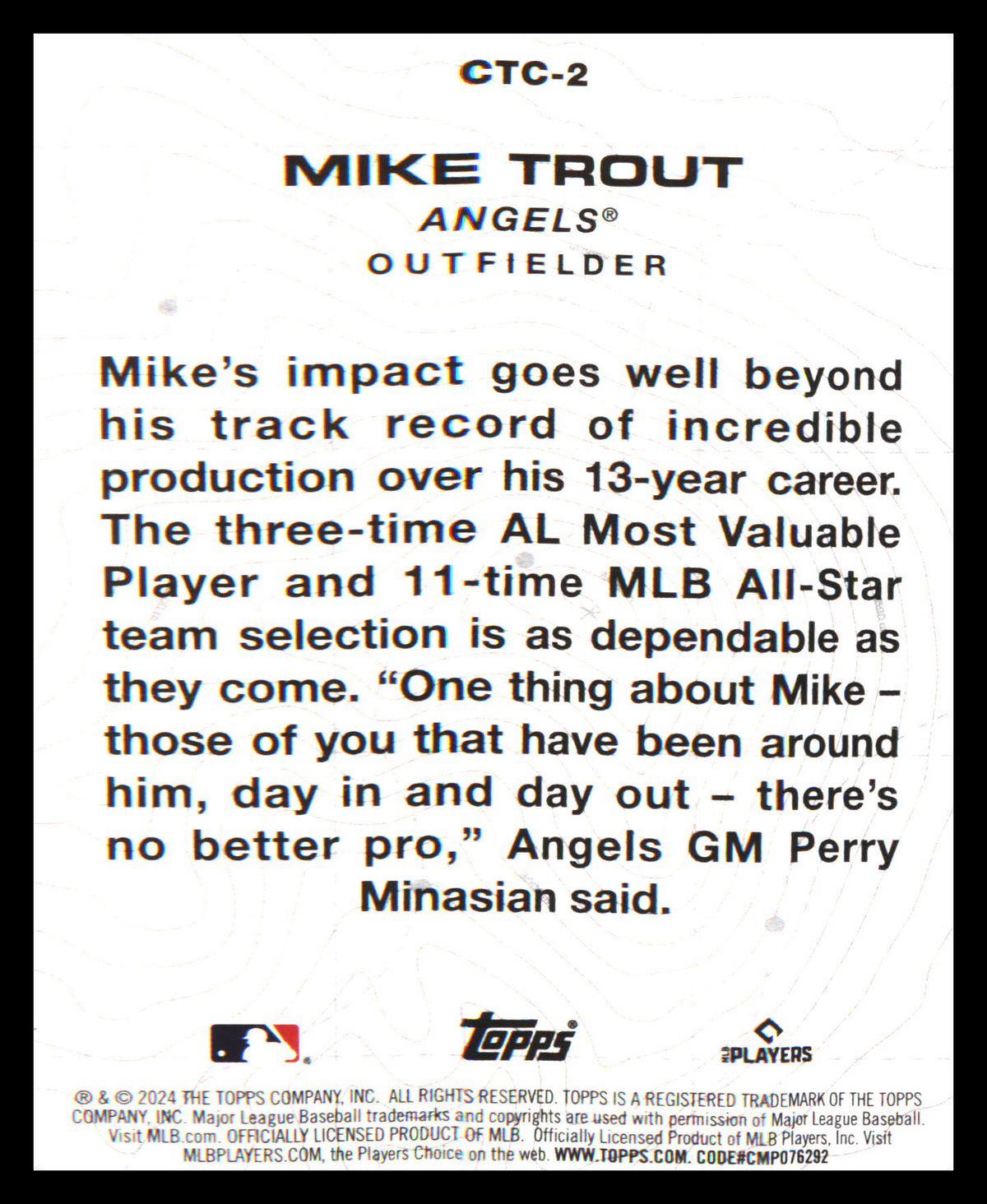 2024 Topps City to City #CTC-2 Mike Trout - Veteran Sports Cards FL