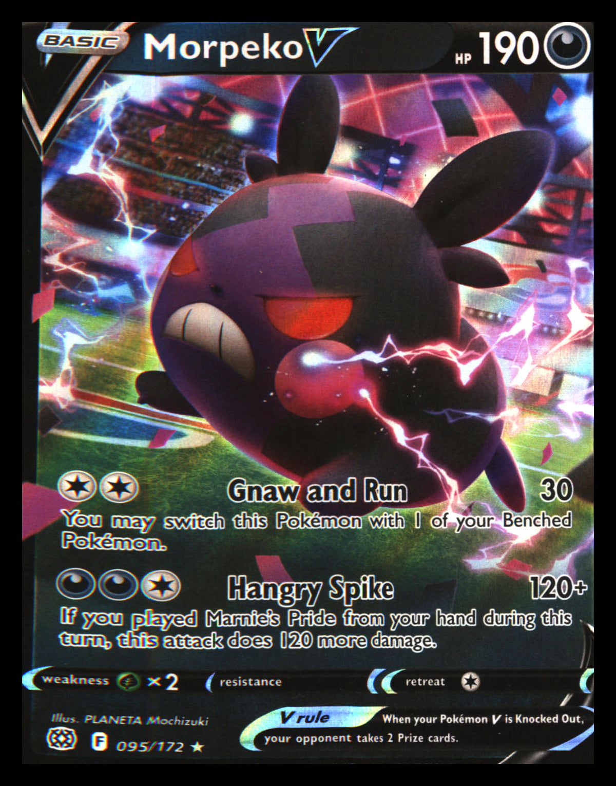 SWSH09: Brilliant Stars #095/172 Morpeko V Ultra Rare, Holo - Veteran Sports Cards FL