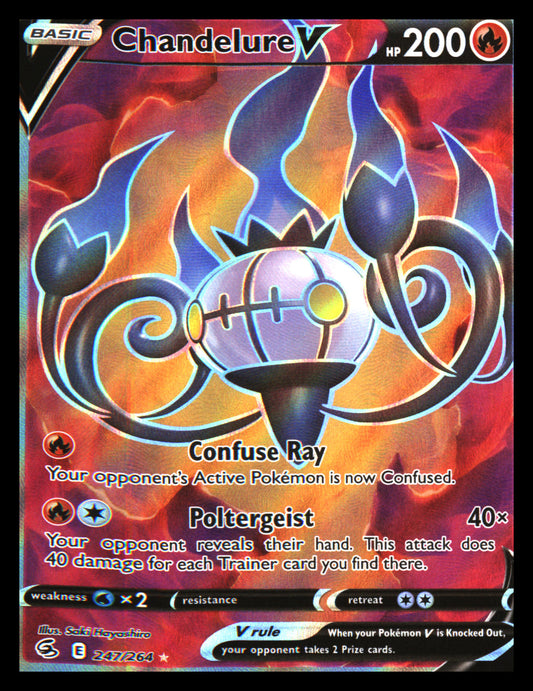 SWSH08: Fusion Strike #247/264 Chandelure V (Full Art) Ultra Rare, Holo - Veteran Sports Cards FL