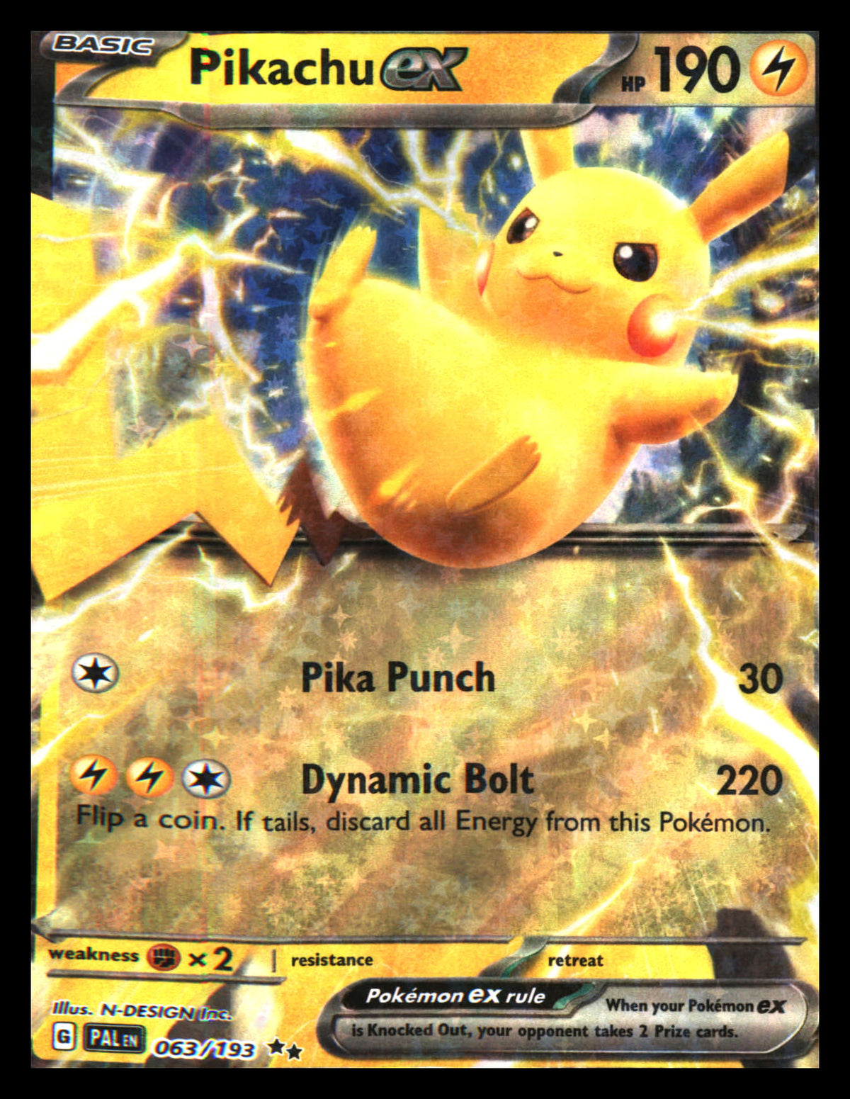 SV02: Paldea Evolved #063/193 Pikachu ex Holo - Veteran Sports Cards FL
