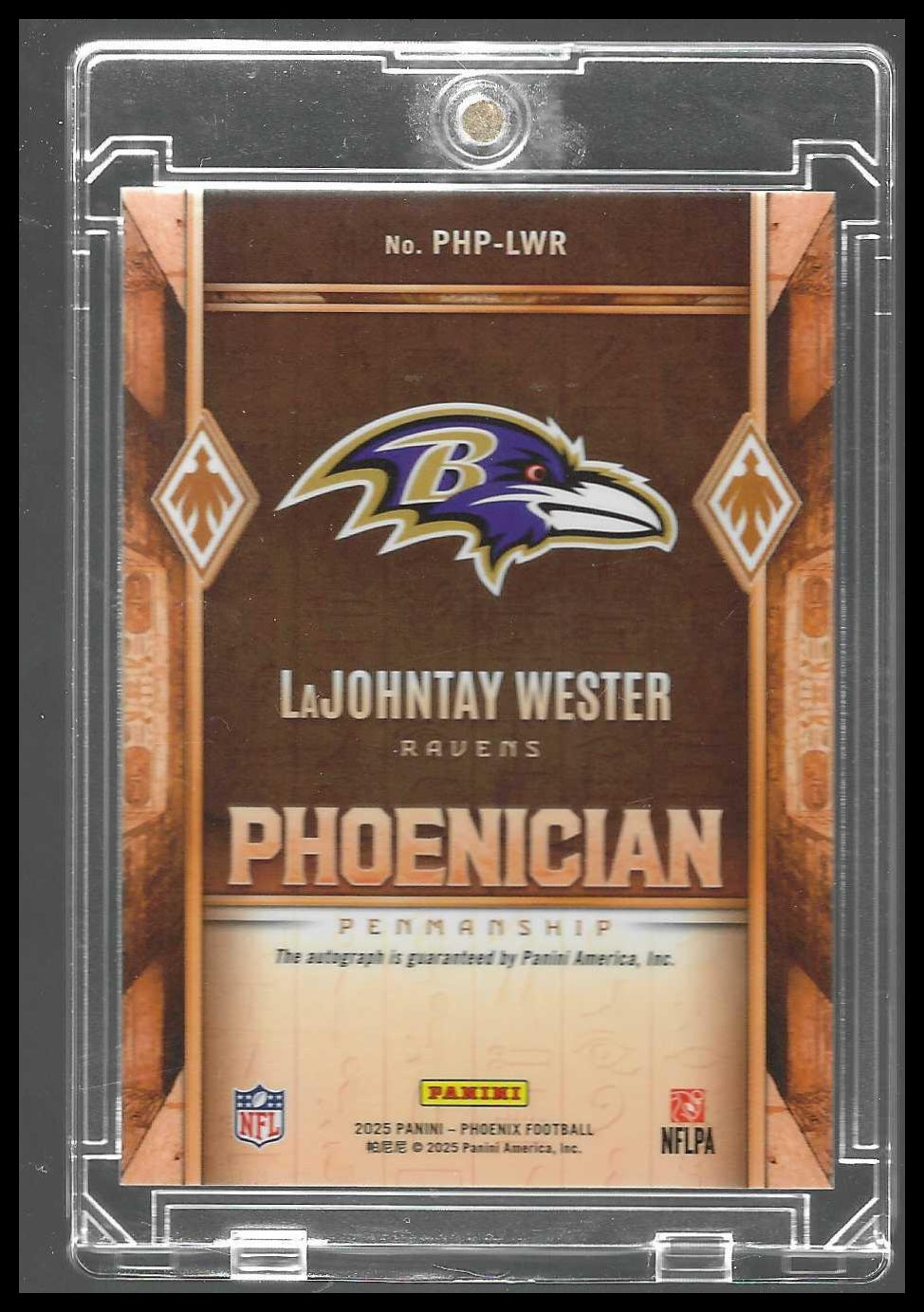 2025 Panini Phoenix Phoenician Auto #PHP-LWR LaJohntay Wester Case Hit - Veteran Sports Cards FL