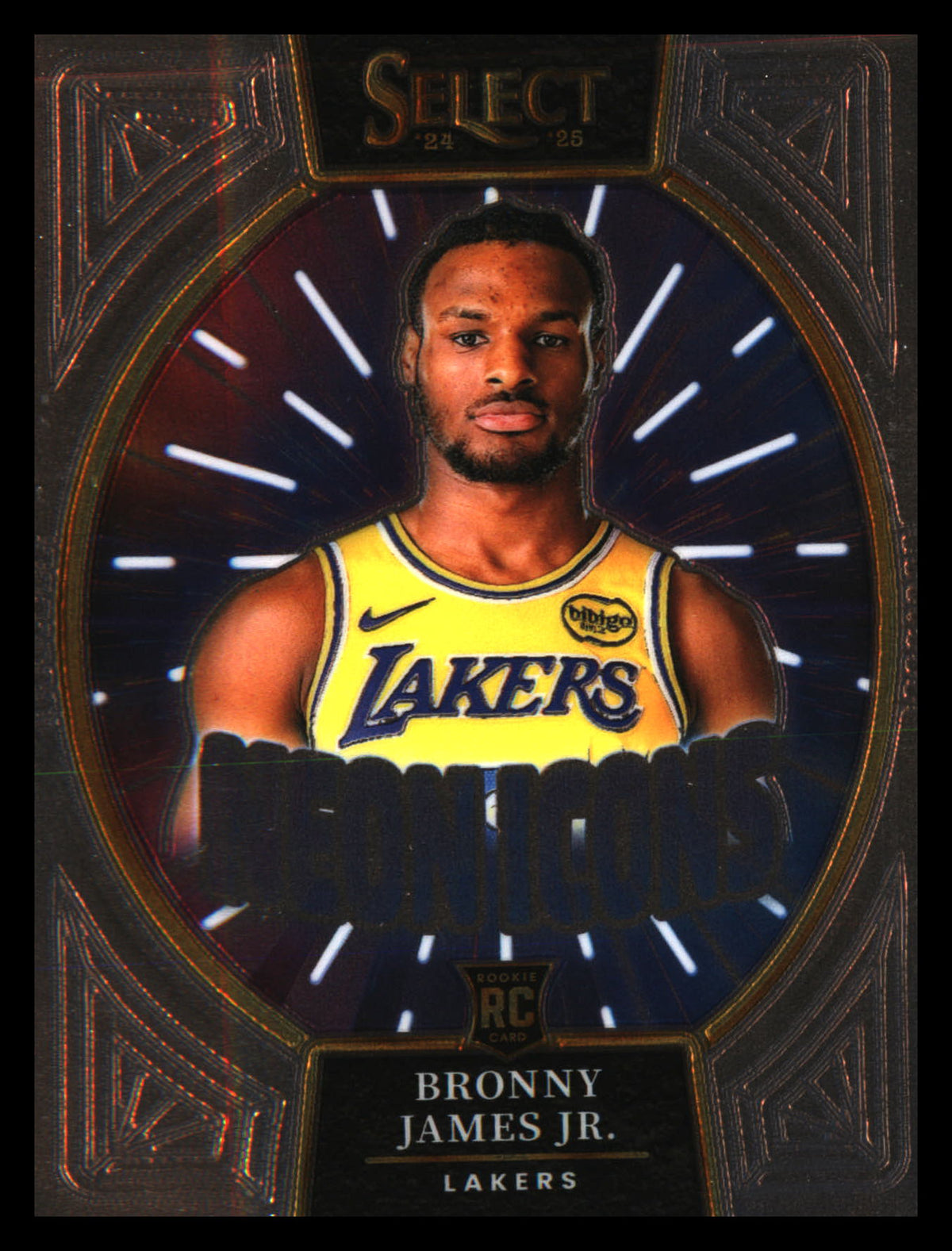 2024-25 Panini Select Neon Icons #2 Bronny James Jr. - Veteran Sports Cards FL