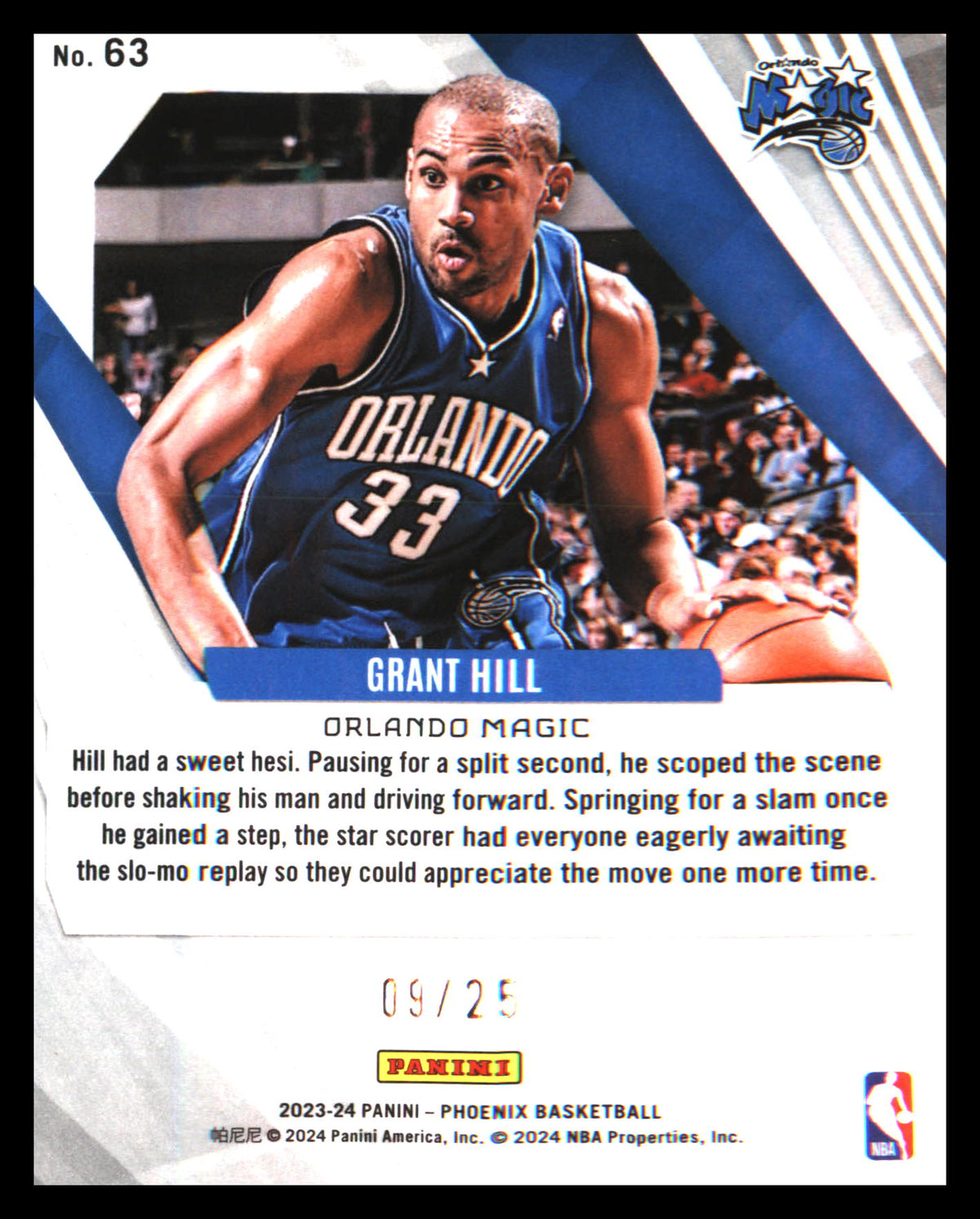 2023-24 Panini Phoenix Fire and Ice #63 Grant Hill SN #/25 - Veteran Sports Cards FL